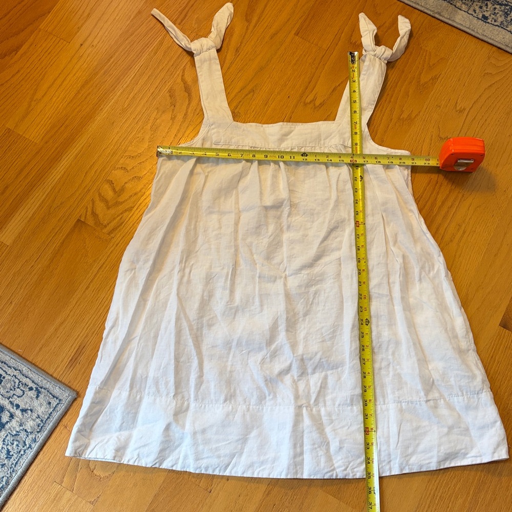 LAKE Pajamas White Linen Coco Cover-Up Dress Knot Tie Shoulders XXL - Picture 3 of 8